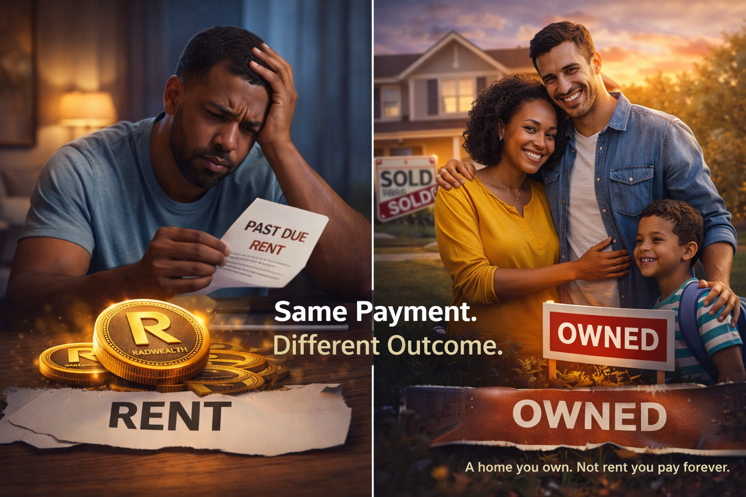 Same payment different outcome visual